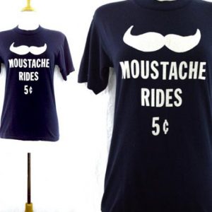 Vintage 80s Moustache Rides T Shirt