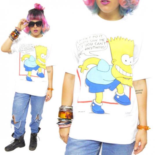 Vintage 90s The Simpsons Bart Simpson T Shirt Sz L