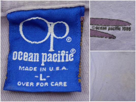 Vintage 80s Op OCEAN PACIFIC Dizzy Duck Surfer T Shirt