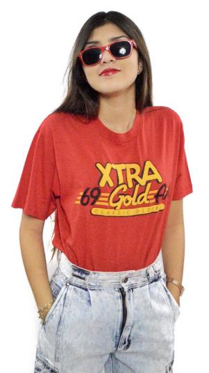 Vintage 80s XTRA 69 Gold AM Classic Oldies T Shirt Sz L