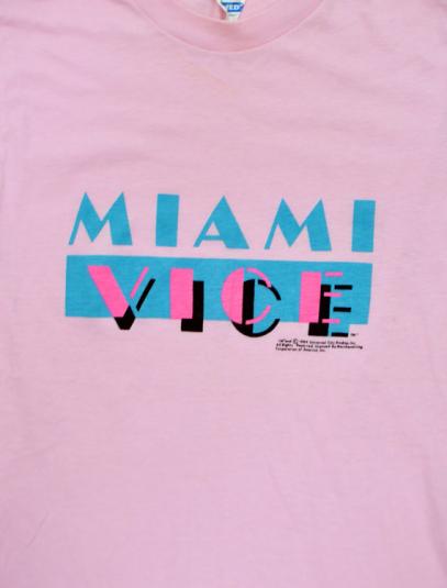 Vintage 80s Miami Vice Pink Promotional 50/50 T Shirt Sz M