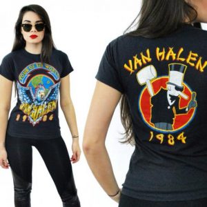 Vintage 80s VAN HALEN 1984 Tour Of The World T Shirt