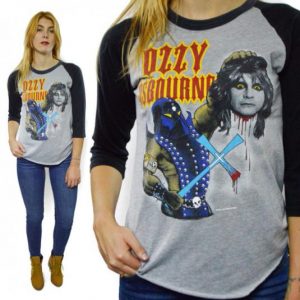 Vintage 80s Ozzy Osbourne Beaheaded Raglan Jersey