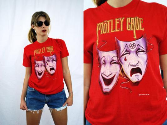 Motley Crue Vintage 80's Theatre Of Pain Tour Rock T Shirt Reprint G1416 RARE