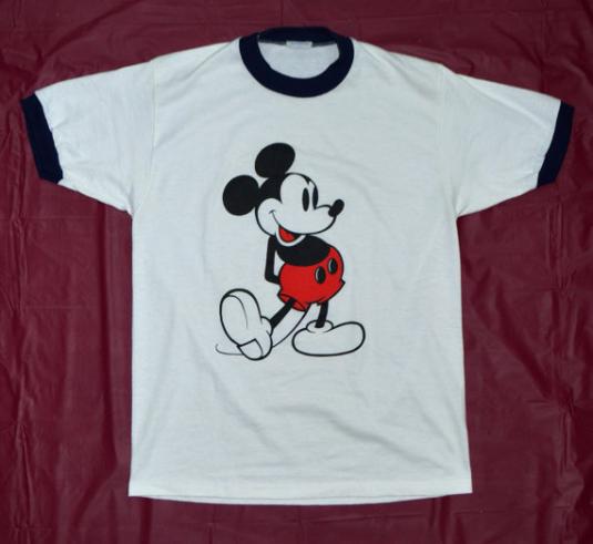 Vintage 80s Mickey Mouse Walt Disney Ringer T Shirt