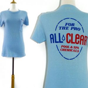 Vintage 80s All Clear Pool & Spa Chemicals T Shirt Sz S