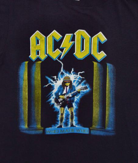 Vintage 80s AC/DC Who Made Who 50/50 T Shirt Sz L