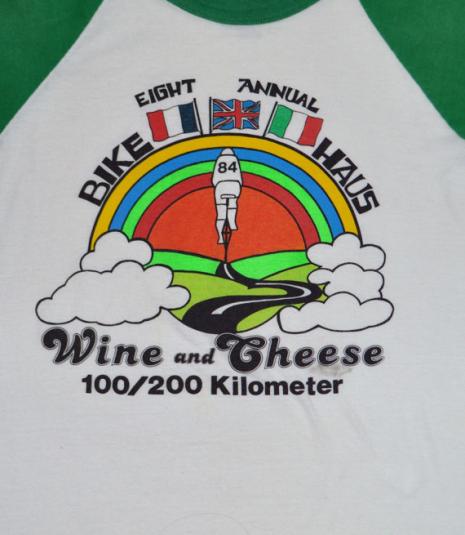 Vintage 80s Eight Annual Bike Haus 84 Wine Cheese Jersey