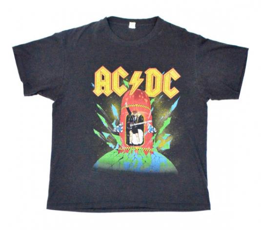 Vintage 80s AC/DC World Tour 88 Rock Concert T Shirt