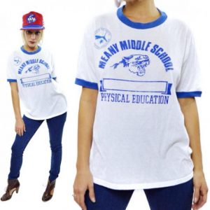 Vintage 80s Meany Middle School PE T Shirt