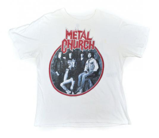 Vintage 80s Metal Church The Blessing Tour 50/50 T Shirt Sz