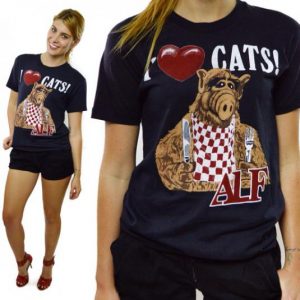 Vintage 80s Alf I Love Cats T Shirt Sz M