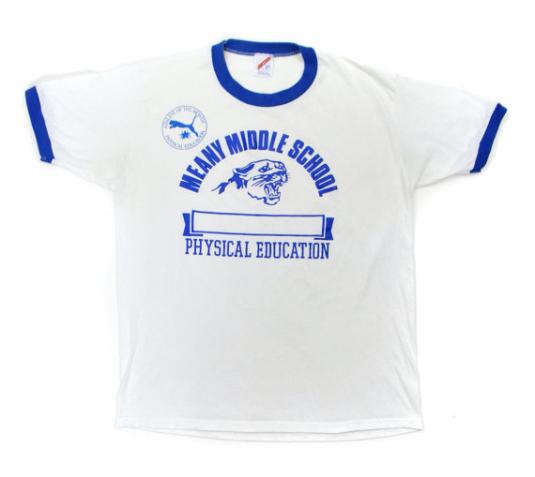 Vintage 80s Meany Middle School PE T Shirt