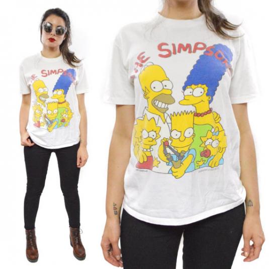 Vintage 80s The Simpsons Family Matt Groening T Shirt Sz M