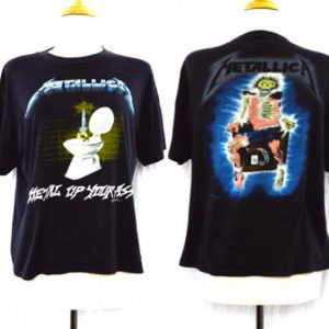 Vintage 80s METALLICA Metal Up Your Ass 50/50 T Shirt Sz L