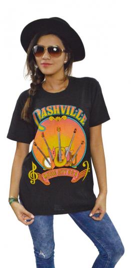 Vintage 80s Nashville Music City U.S.A. T Shirt Sz M