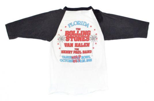Vintage 80s The Rolling Stones Florida Jersey Sz M