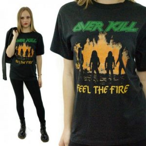 Vintage 80s OVERKILL Feel The Fire Tour 1986 T Shirt