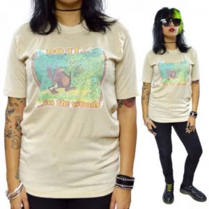 Vintage 70s Do It... In The Woods Transfer Iron-On T Shirt