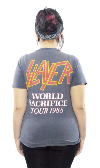 Vintage 80s Slayer Root of All Evil World Sacrifice T Shirt