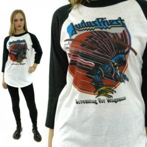 VTG 80s JUDAS PRIEST Screaming For Vengeance Jersey T Shirt