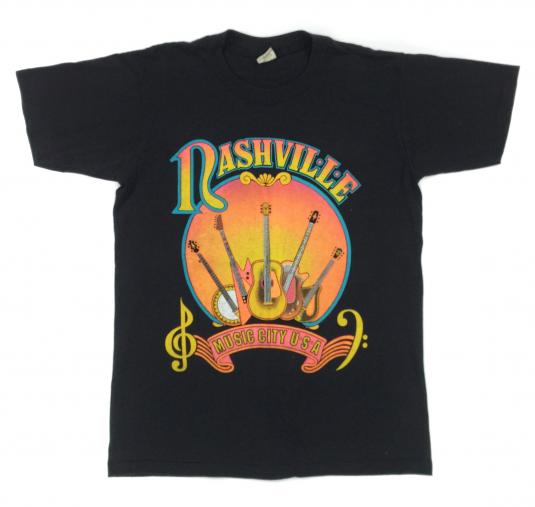 Vintage 80s Nashville Music City U.S.A. T Shirt Sz M