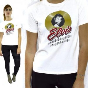 Vintage 80s ELVIS PRESLEY Presley's Memphis White T Shirt