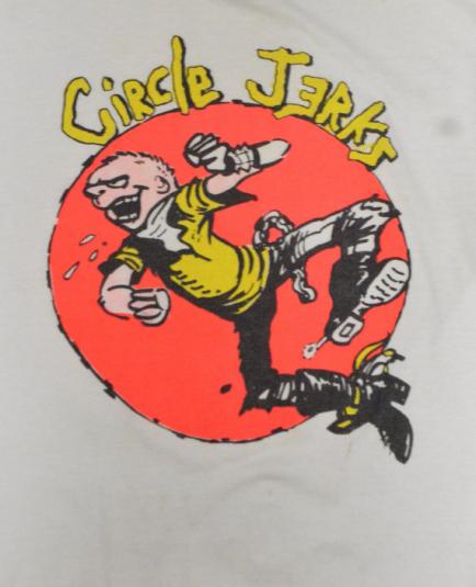Vintage 80s Circle Jerks Skanking Man Punk Rock T Shirt Sz L