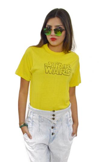 Vintage 80s Star Wars Ched Yellow T Shirt Sz L