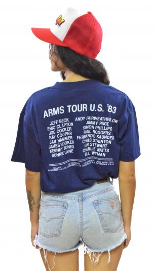 Vintage 80s Ronnie Lane Appeal for Arms Tour T Shirt Sz L