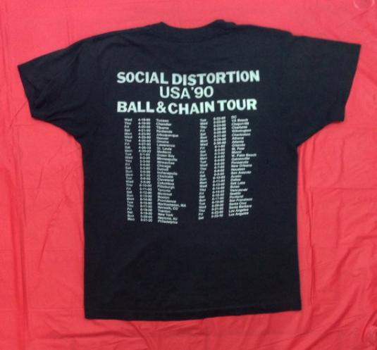 Vintage 90s SOCIAL DISTORTION Ball and Chain Tour T Shirt