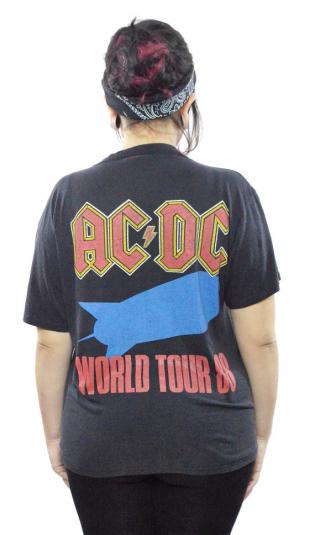 Vintage 80s AC/DC World Tour 88 Rock Concert T Shirt | Defunkd