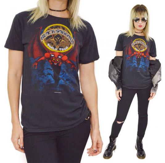 Vintage 80s Black Sabbath Heaven and Hell World Tour T Shirt | Defunkd