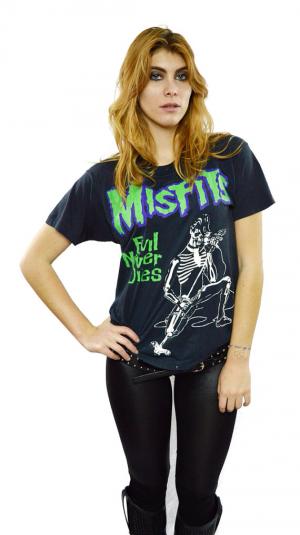 Vintage 80s MISFITS Evil Never Dies Punk Rock Rare T Shirt