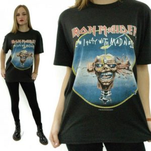 VTG 80s IRON MAIDEN Can I Play With Madness T Shirt