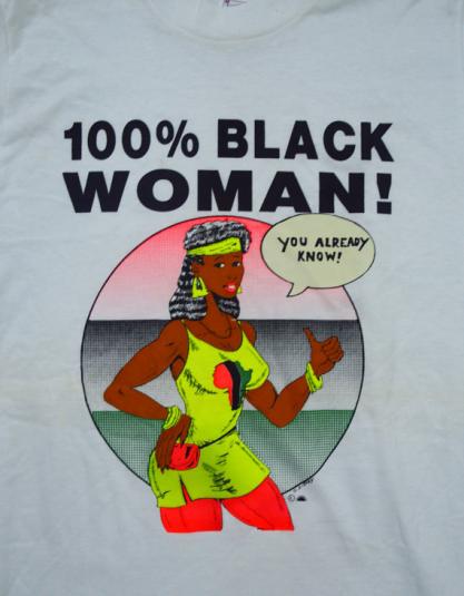 Vintage 90s 100% Black Woman T Shirt Sz M