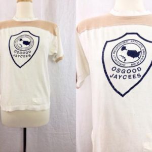 Vintage 80s Osgood Jaycees Distressed Ringer T Shirt Sz M