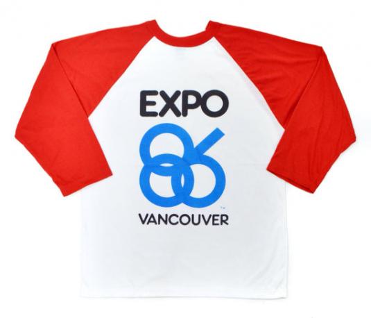 Vintage 80s Expo 86 Vancouver Raglan Jersey Sz L