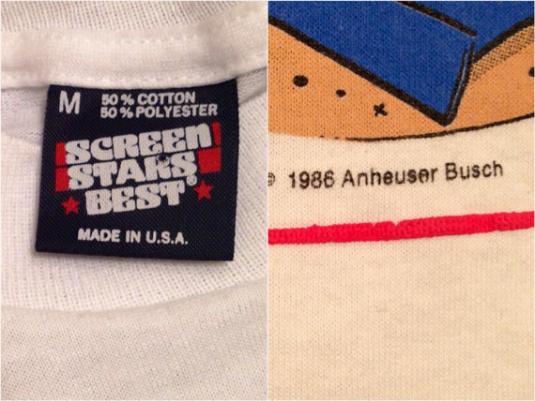 Vintage 80s SPUDS MACKENZIE Club Spuds Bud Light T Shirt | Defunkd