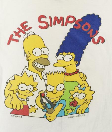 Vintage 80s The Simpsons Family Matt Groening T Shirt Sz M