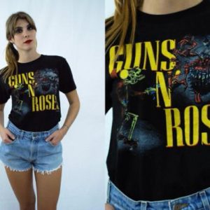 Vintage 80s GUNS N' ROSES Was Here Banned T Shirt