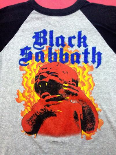 Vintage 80s BLACK SABBATH Born Again Tour 1983 Raglan 3/4 Sl