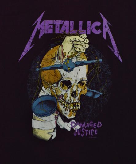 Vintage 80’s Metallica Damaged Tour Pushead T Shirt Sz L
