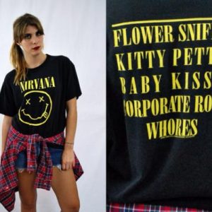 Vintage 90s NIRVANA Smiley Face T Shirt