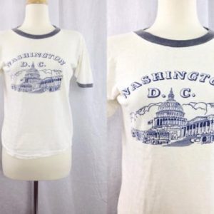Vintage 80s Washington D.C. Capitol Ringer T Shirt