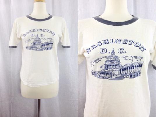 Vintage 80s Washington D.C. Capitol Ringer T Shirt