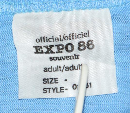 Vintage 80’s Vancouver Canada Expo 86 Souvenir T Shirt Sz S