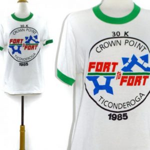 VTG 80s 30k Crown Point Fort To Fort Ticonderoga T Shirt