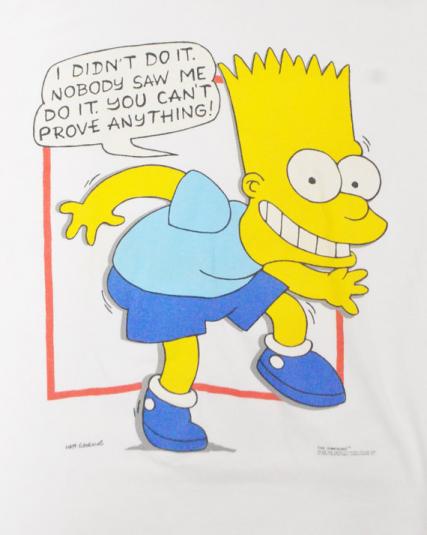 Vintage 90s The Simpsons Bart Simpson T Shirt Sz L