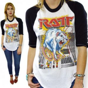 Vintage 80s Ratt 'N' Roll Tour 1984 Raglan 3/4 Sleeve Jersey